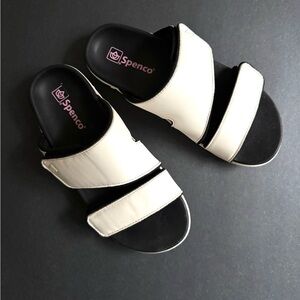 Spenco Women's White Adjustable Slide Sandals